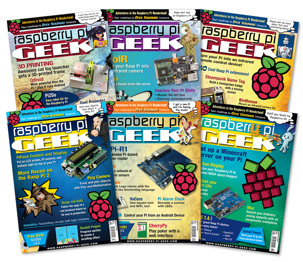 Raspberry Pi Geek Basement Bundle 2015 – Print Issues #08 to #13 - Archive Bundles